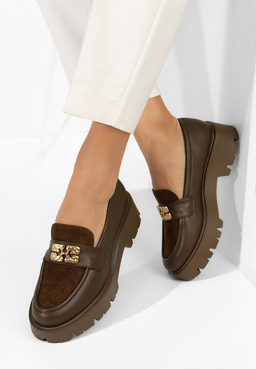 Hnedé mokasíny dámske Karamela