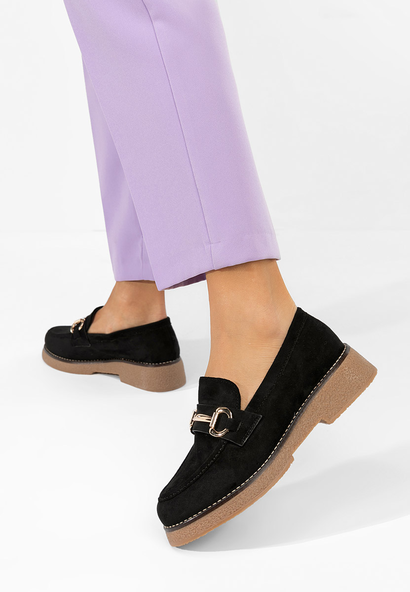 Čierne mokasíny dámske Ylenia