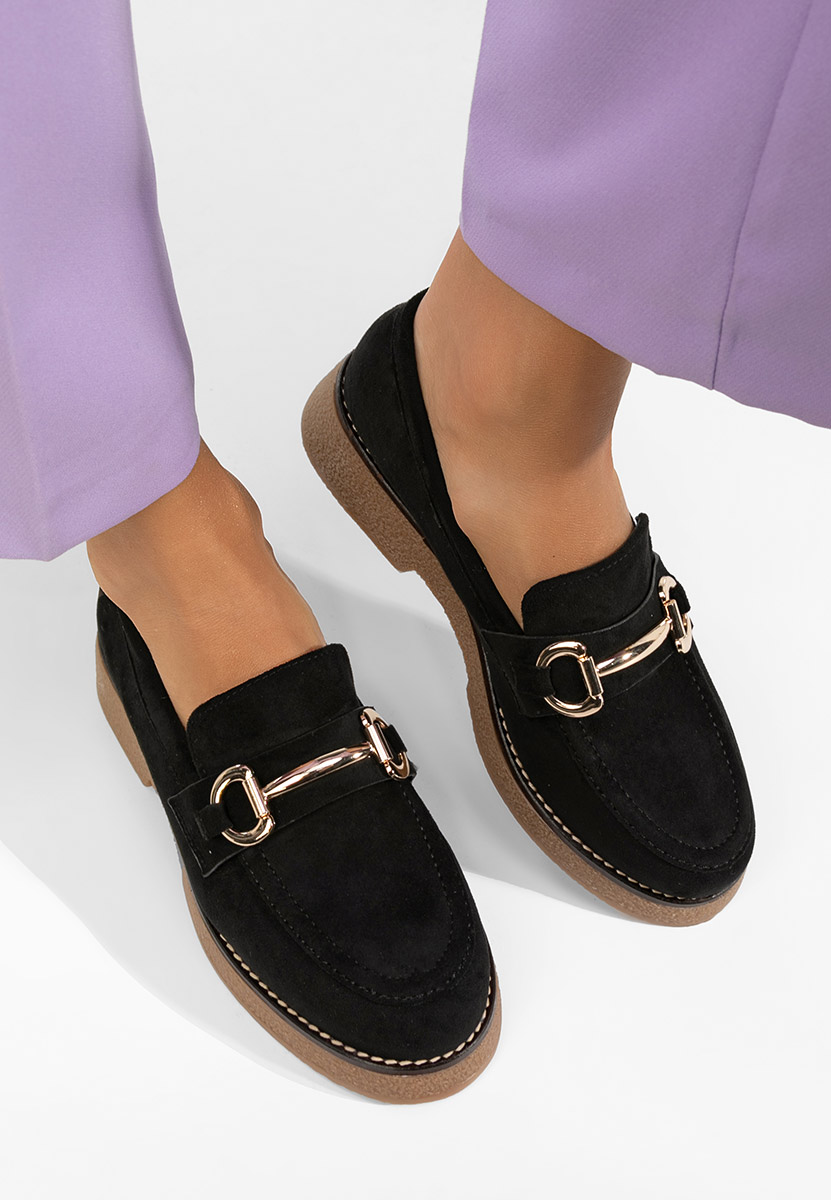 Čierne mokasíny dámske Ylenia