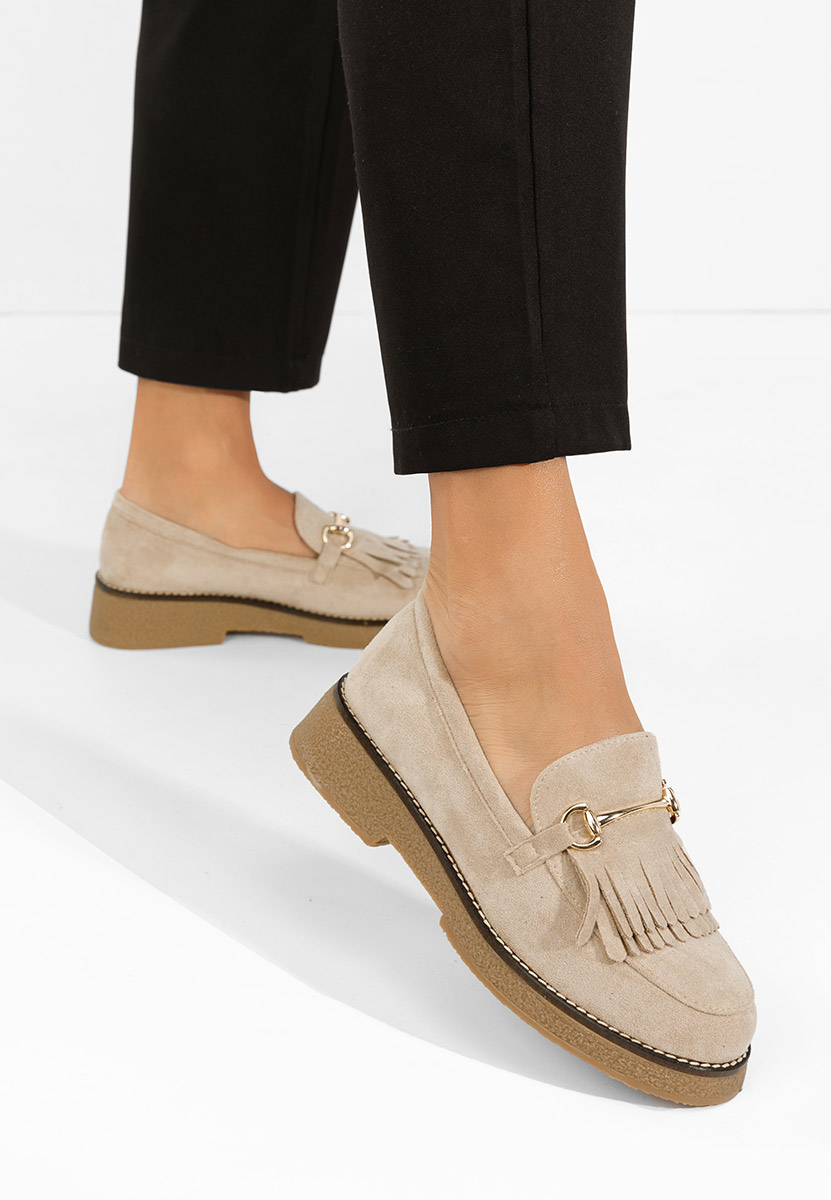 Béžové mokasíny dámske Kemily