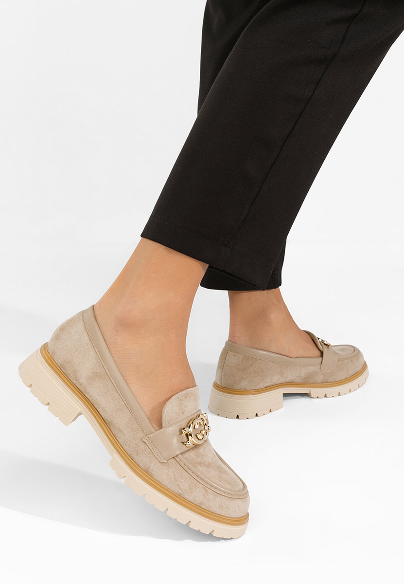 Khaki dámske mokasíny Lenisia