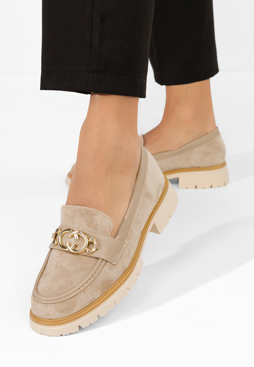 Khaki dámske mokasíny Lenisia