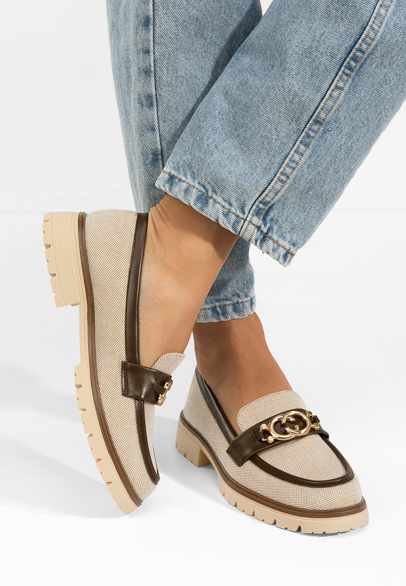 Béžové dámske mokasíny Lenisia