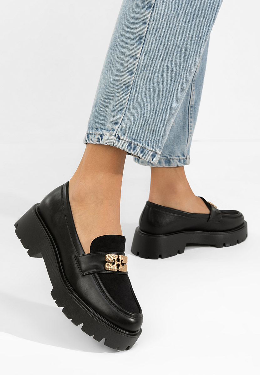 Čierne mokasíny dámske Karamela