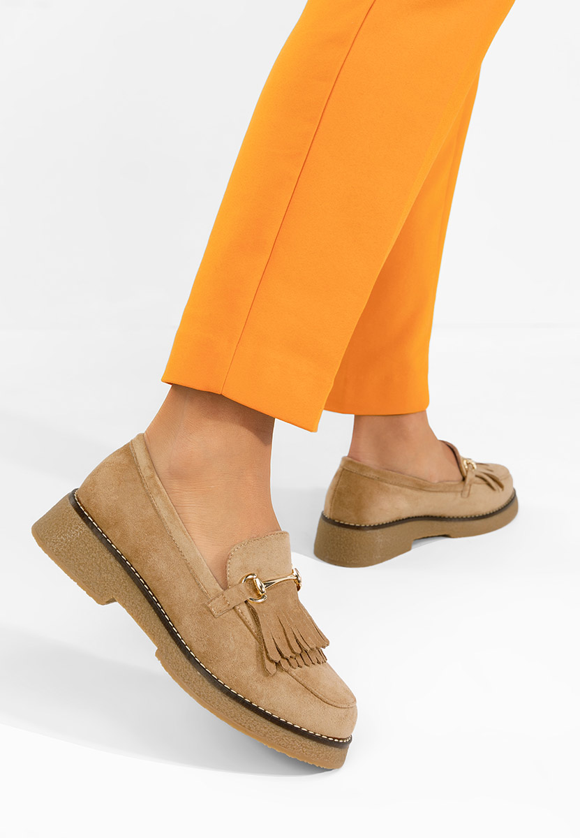 Khaki mokasíny dámske Kemily