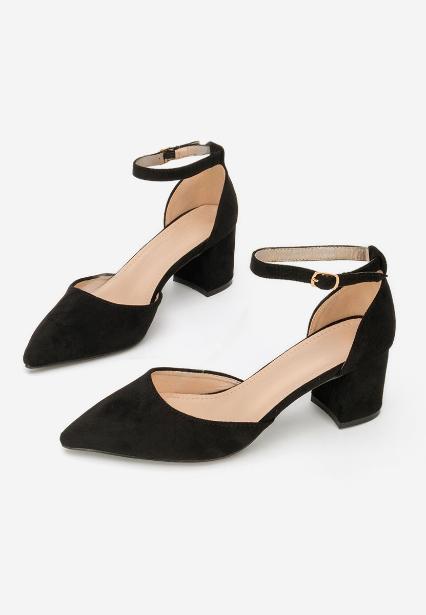 Čierne lodičky na hrubom opätku Elrosa