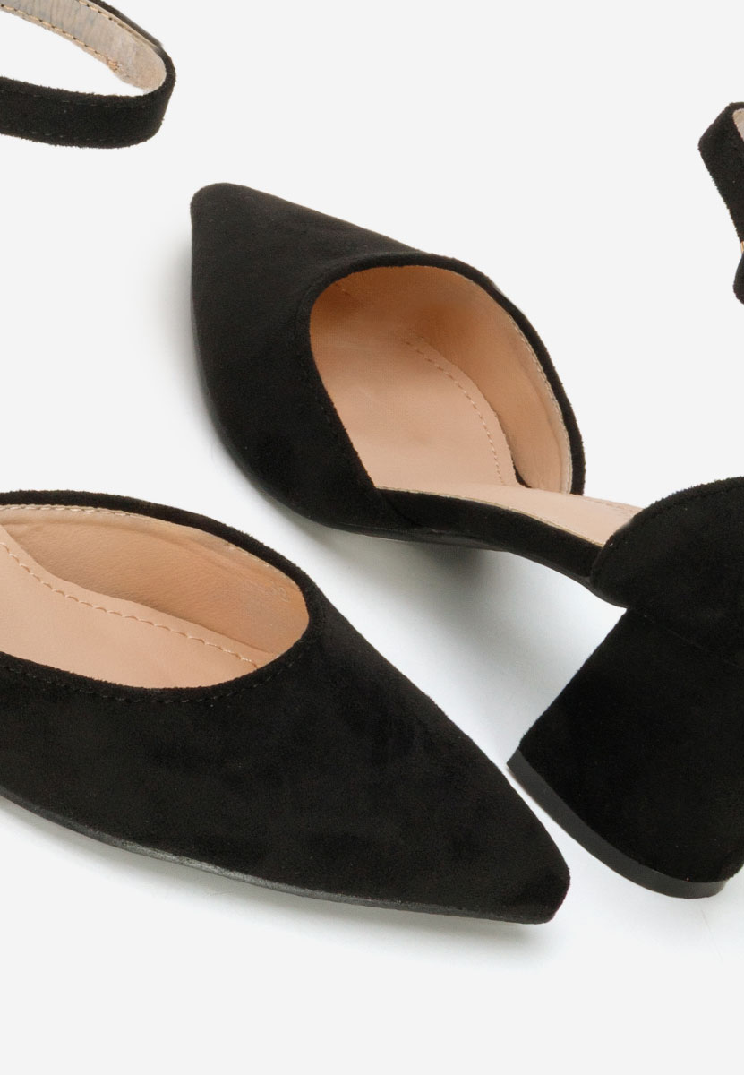 Čierne lodičky na hrubom opätku Elrosa