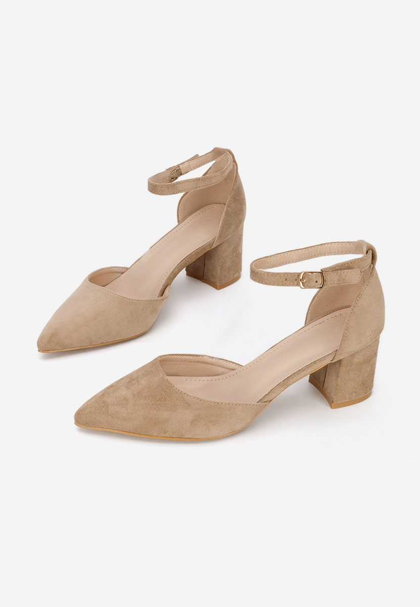 Khaki lodičky na hrubom opätku Elrosa