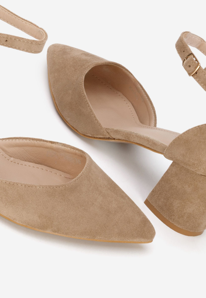 Khaki lodičky na hrubom opätku Elrosa