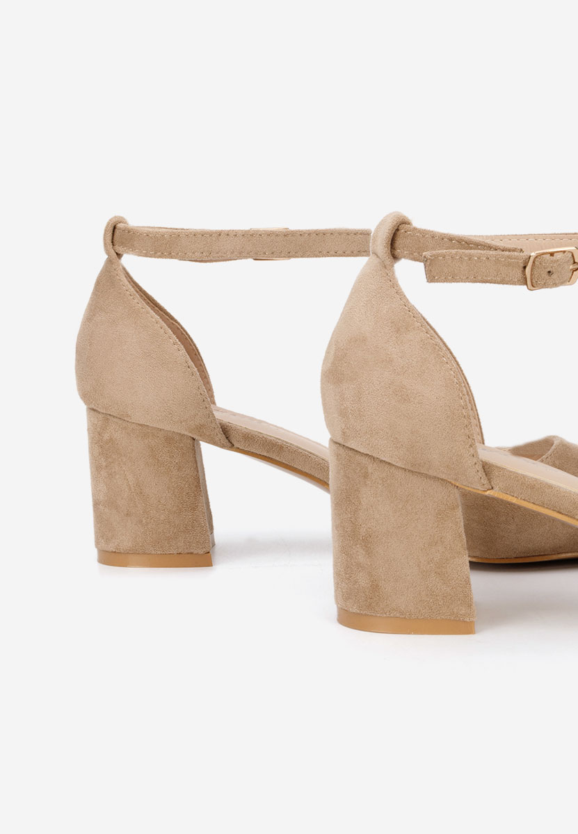 Khaki lodičky na hrubom opätku Elrosa