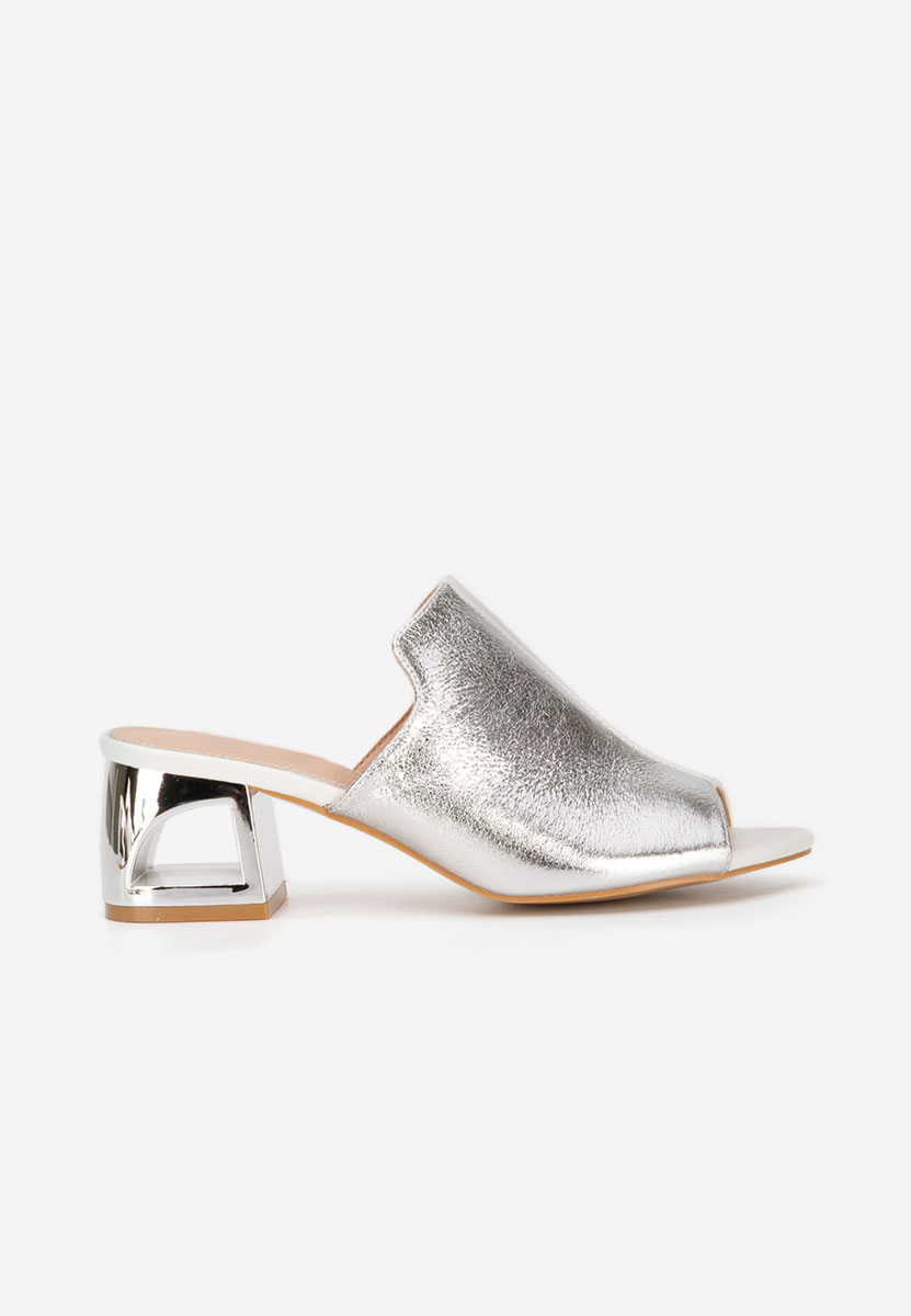 Biele šľapky na opätku Floriana V2