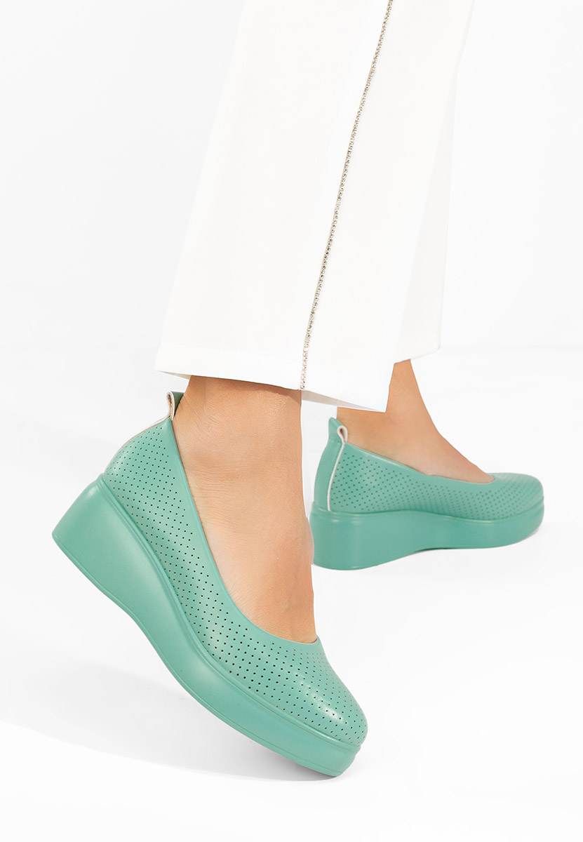 Zelené lodičky na platforme Danetia