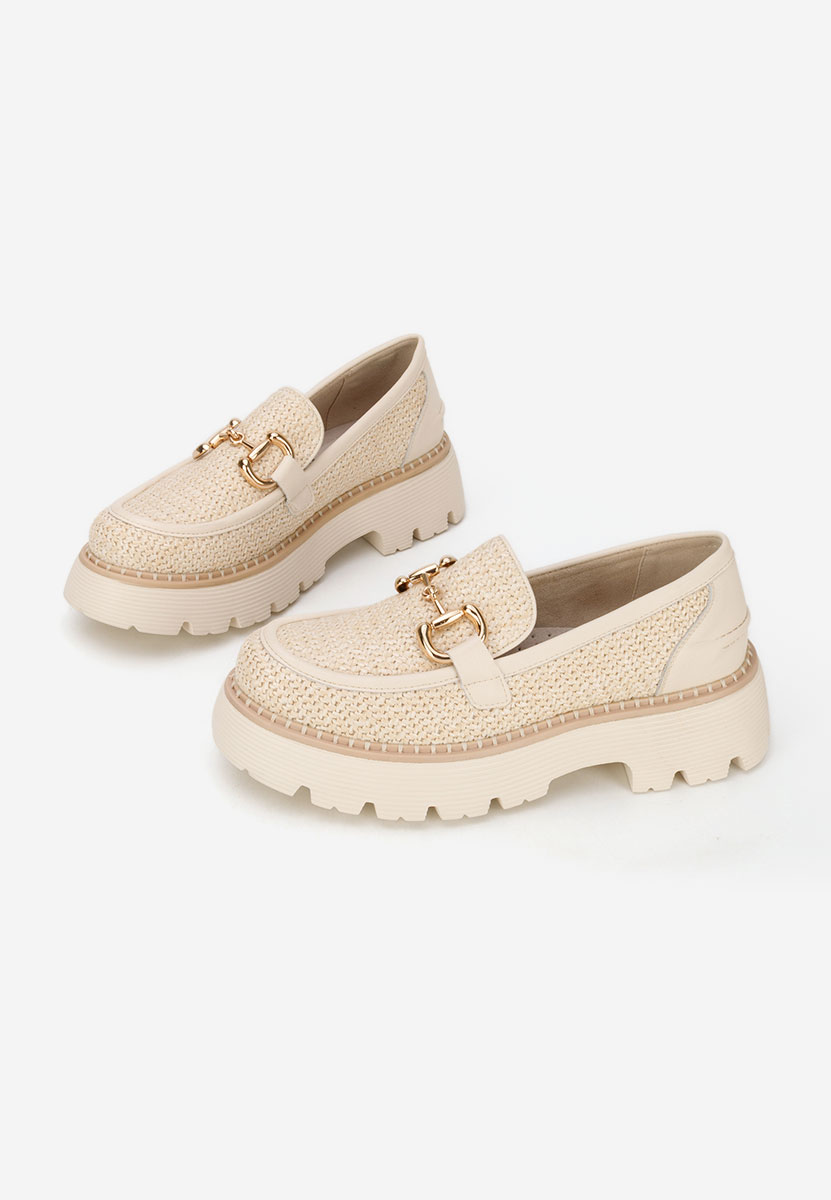 Béžové kožené mokasíny dámske Yolandia