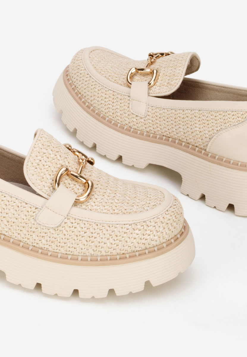 Béžové kožené mokasíny dámske Yolandia