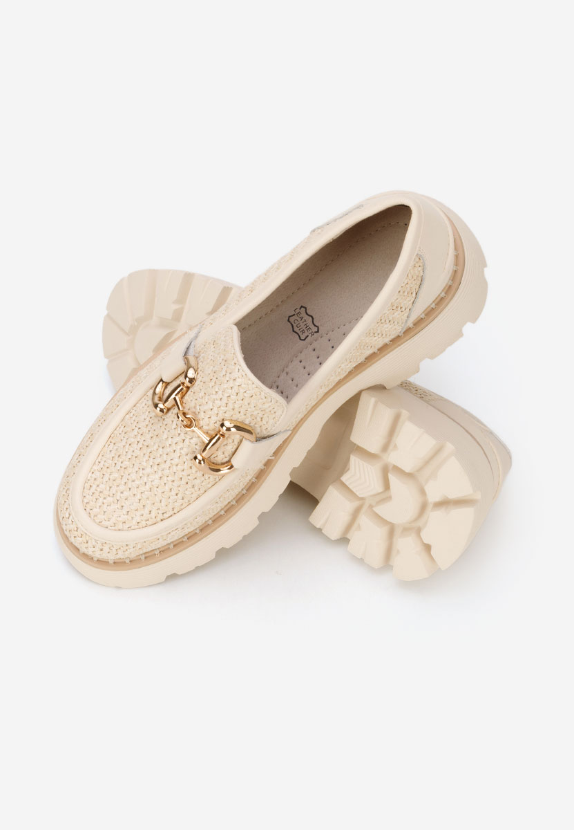 Béžové kožené mokasíny dámske Yolandia