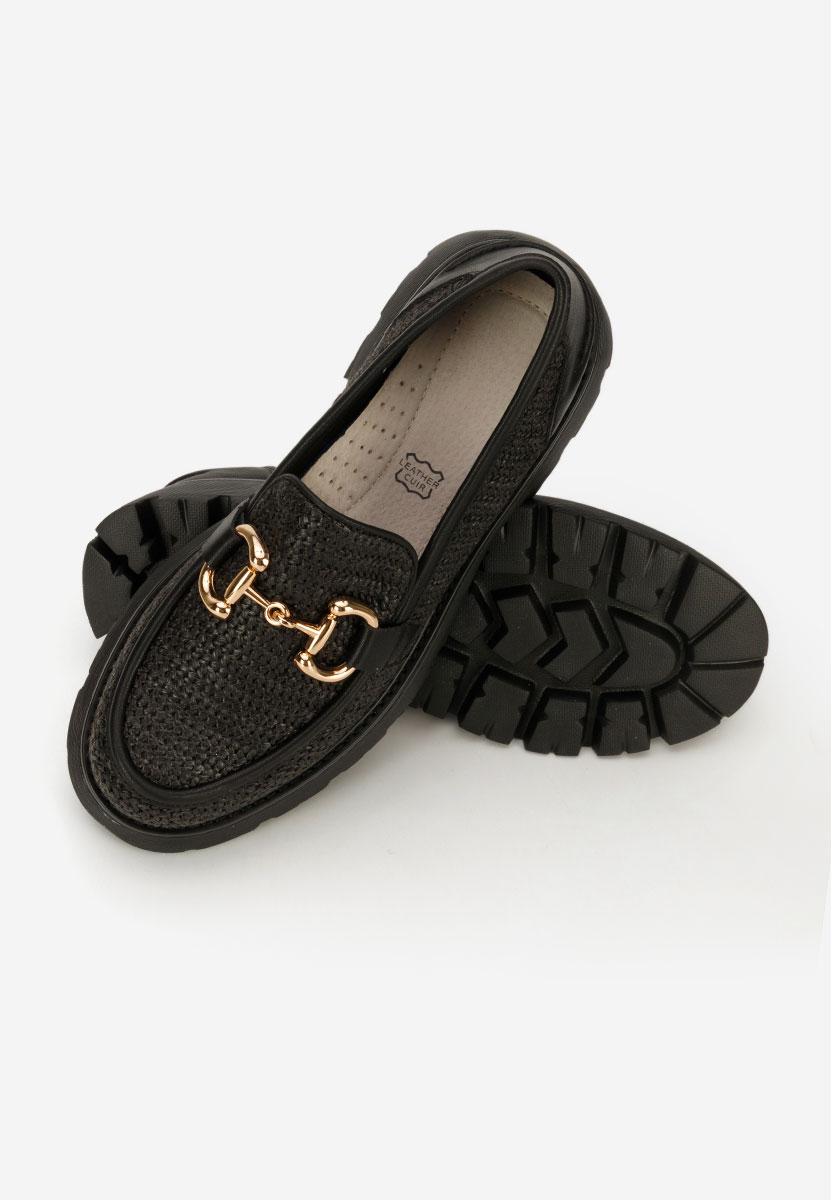 Čierne kožené mokasíny dámske Yolandia