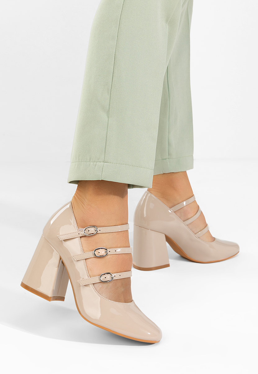 Béžové lakované lodičky Genina