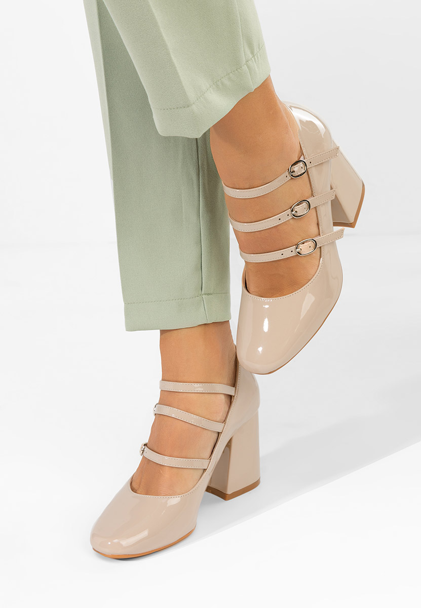 Béžové lakované lodičky Genina