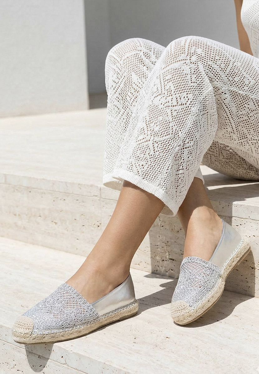 E-shop Strieborné dámske espadrilky Thaisa