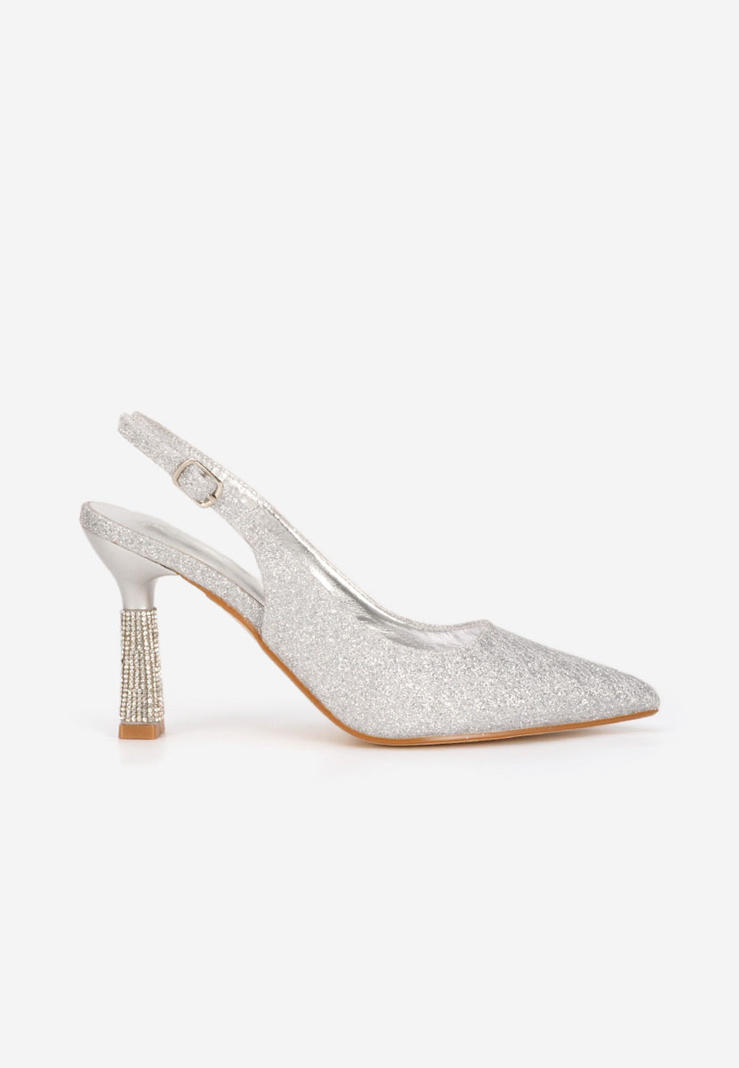 Strieborné elegantné dámske lodičky Axellia