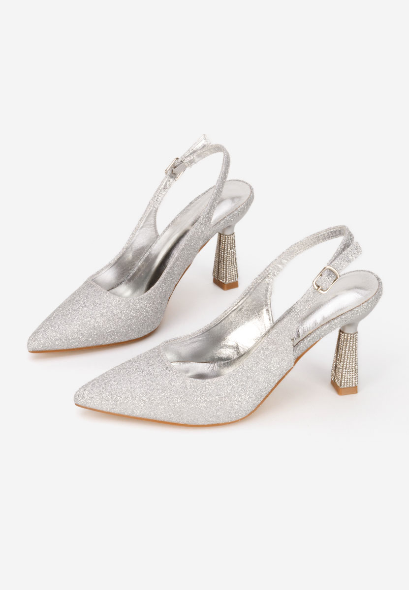 Strieborné elegantné dámske lodičky Axellia