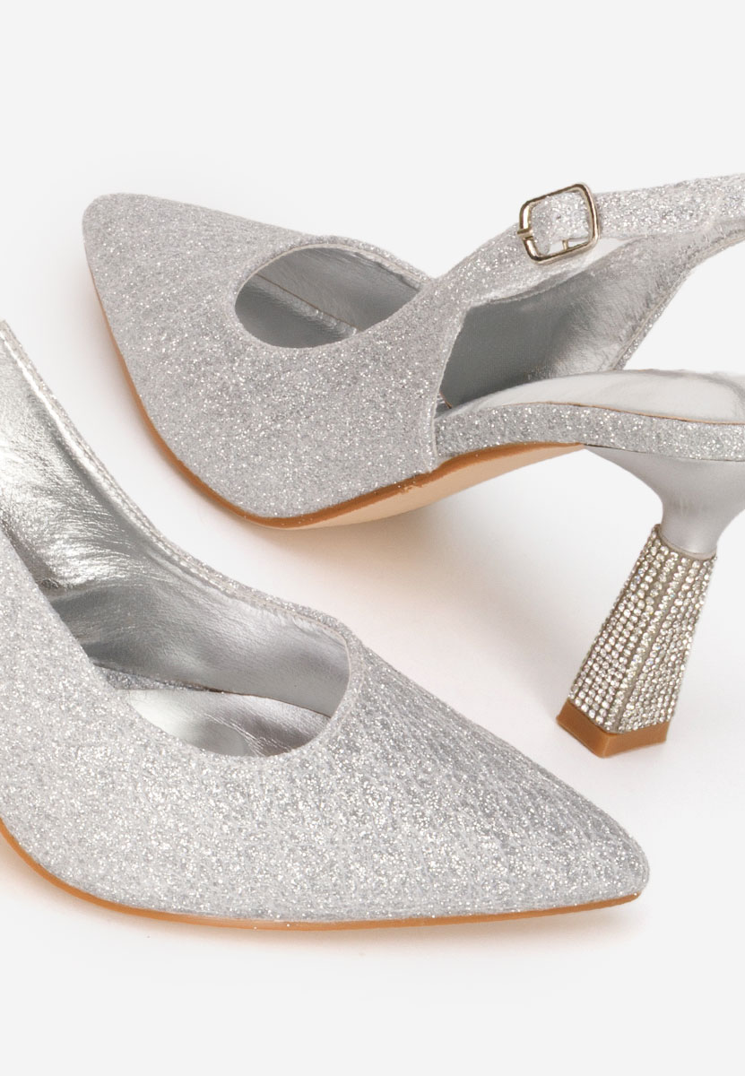 Strieborné elegantné dámske lodičky Axellia