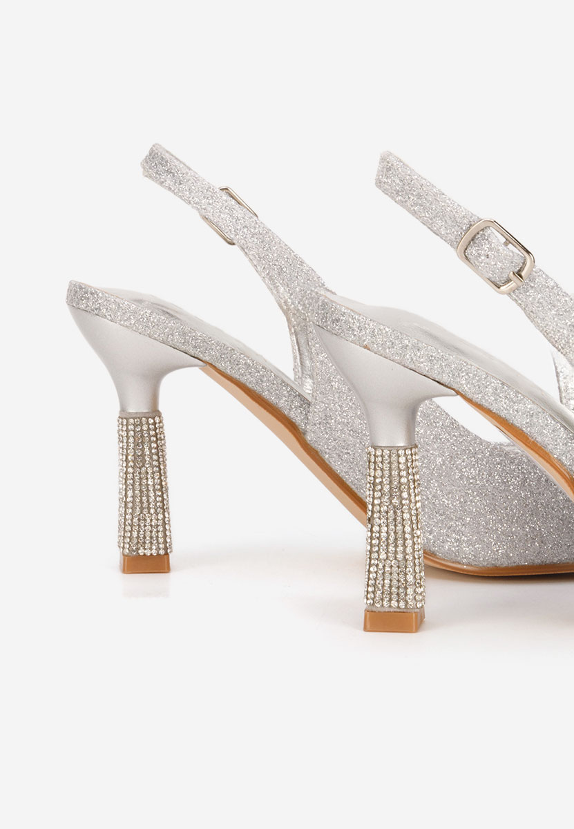 Strieborné elegantné dámske lodičky Axellia