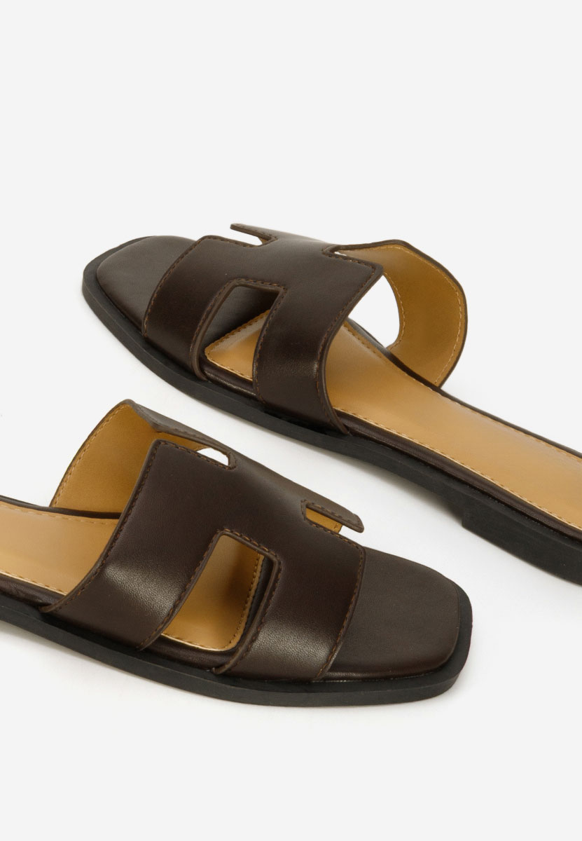 Hnedé nízke šľapky Lecya