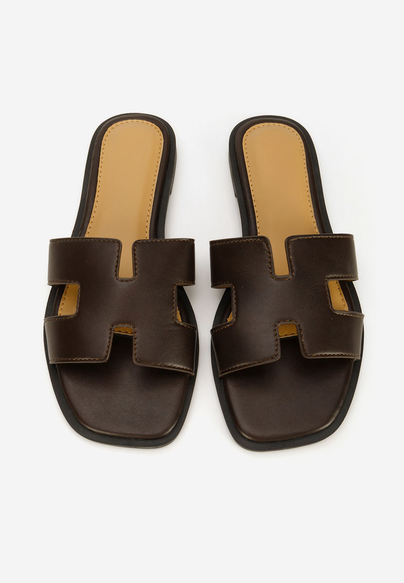 Hnedé nízke šľapky Lecya