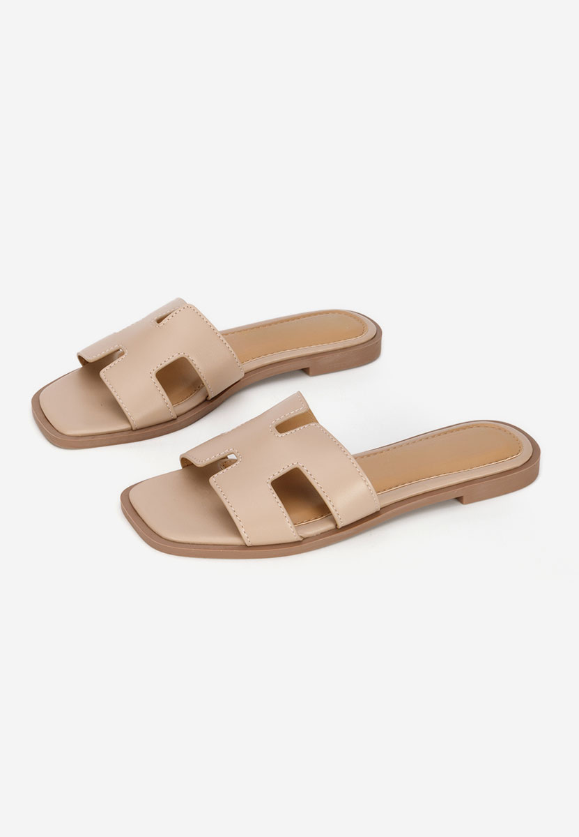 Khaki nízke šľapky Lecya