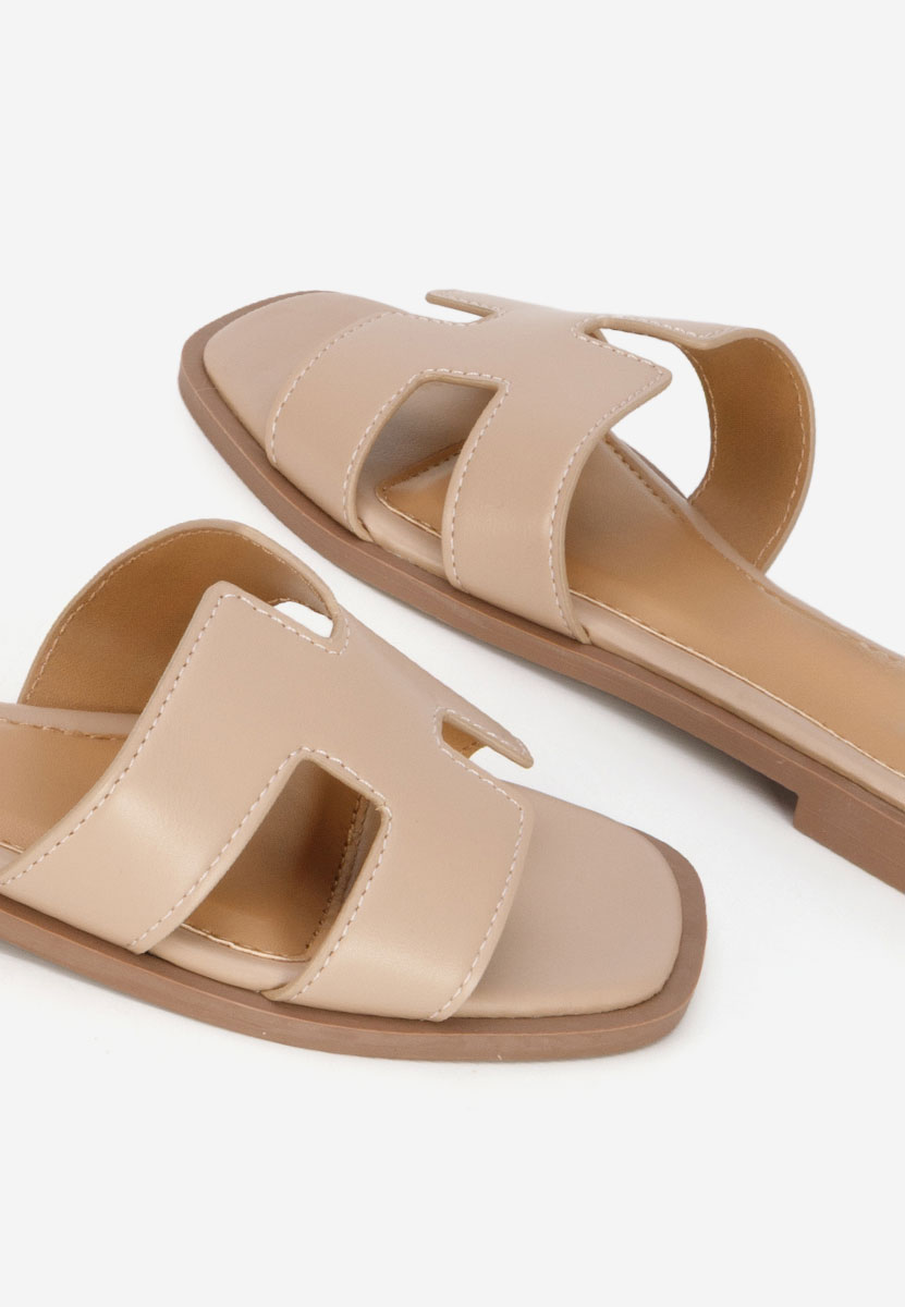 Khaki nízke šľapky Lecya