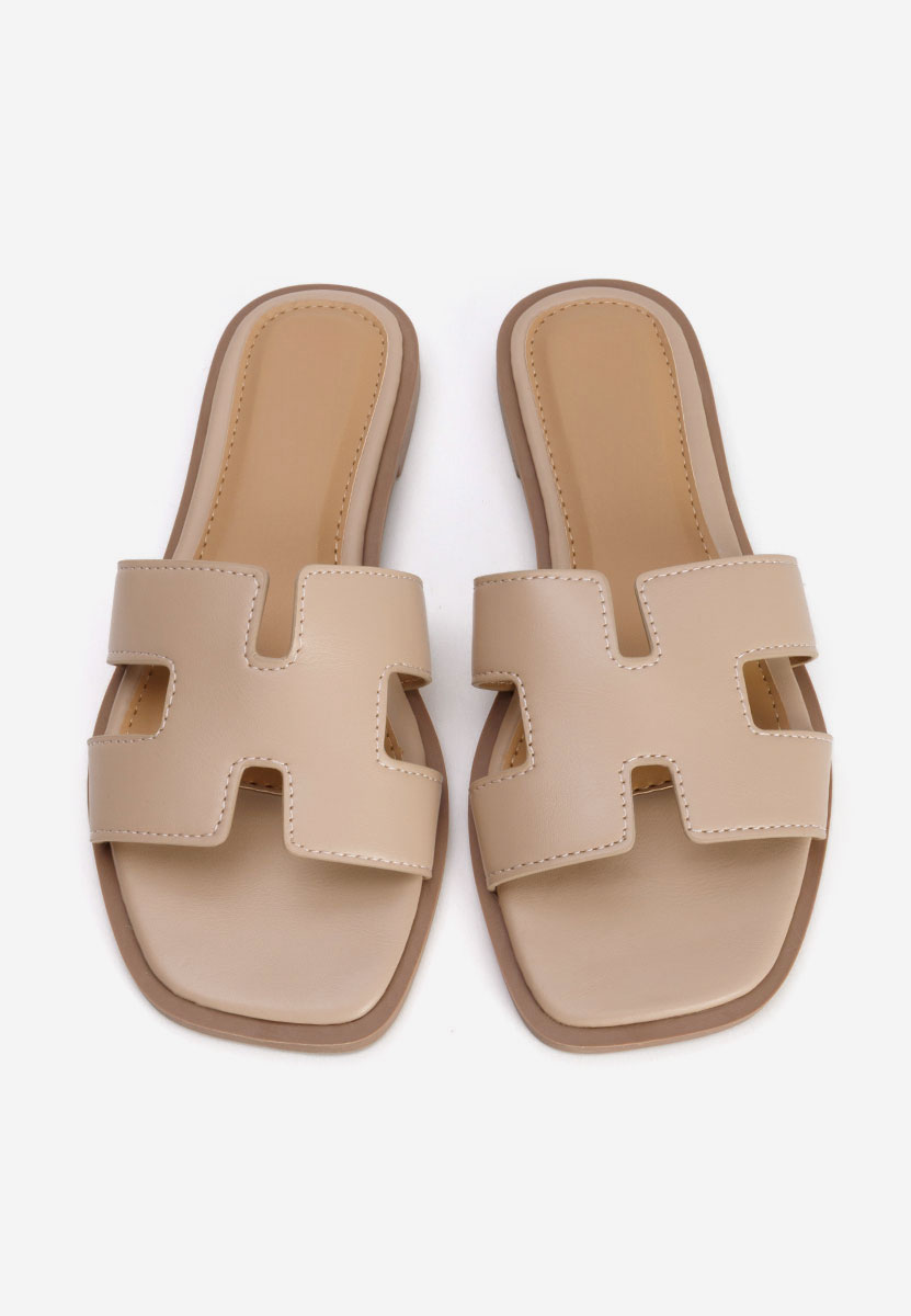 Khaki nízke šľapky Lecya