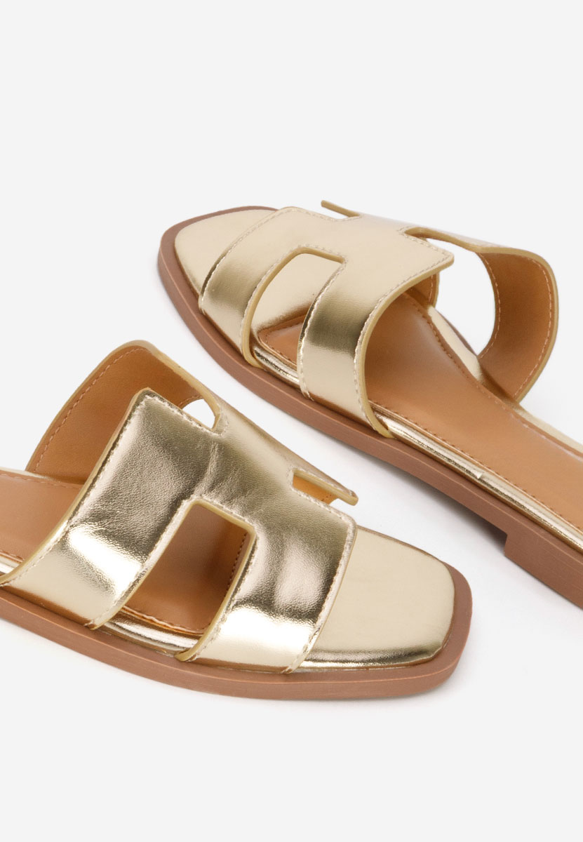 Zlaté nízke šľapky Lecya