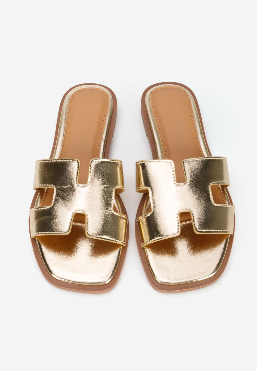 Zlaté nízke šľapky Lecya