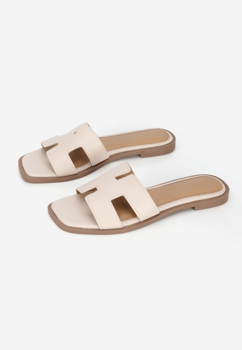 Béžové nízke šľapky Lecya