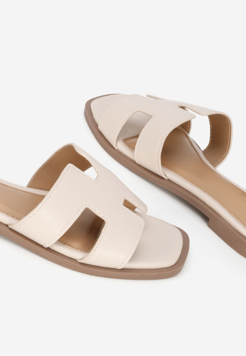 Béžové nízke šľapky Lecya