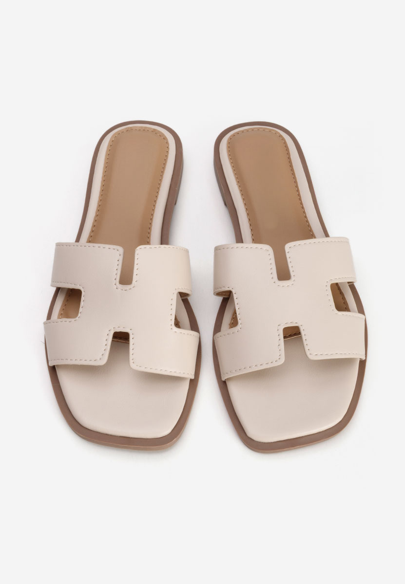 Béžové nízke šľapky Lecya