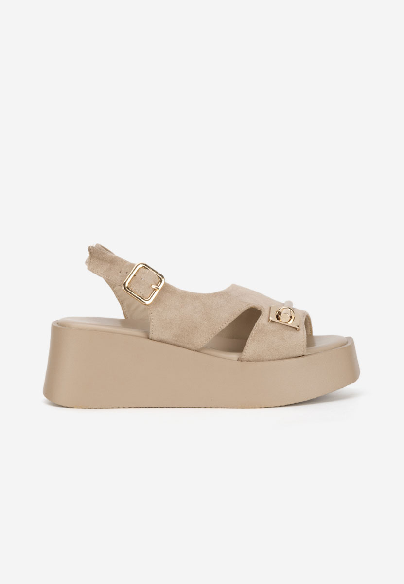 Khaki sandále na platforme Levy