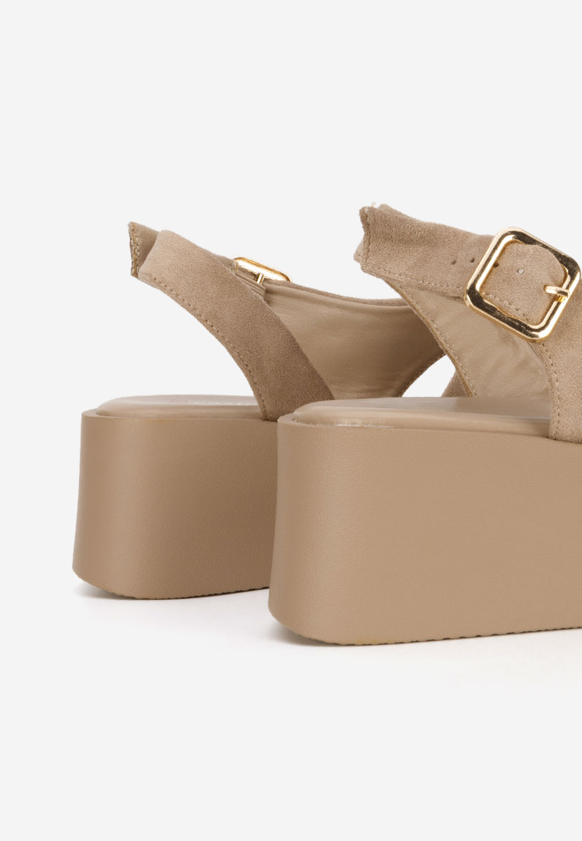 Khaki sandále na platforme Levy