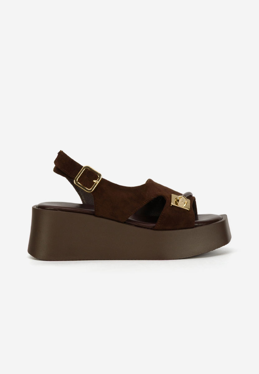Hnedé sandále na platforme Levy