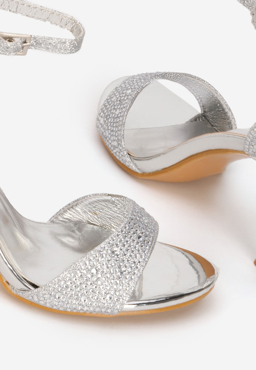 Strieborné dámske elegantné sandále Persiana