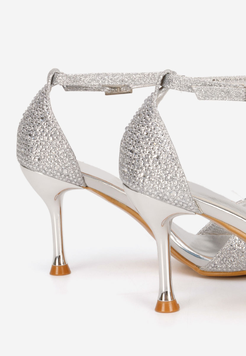 Strieborné dámske elegantné sandále Persiana