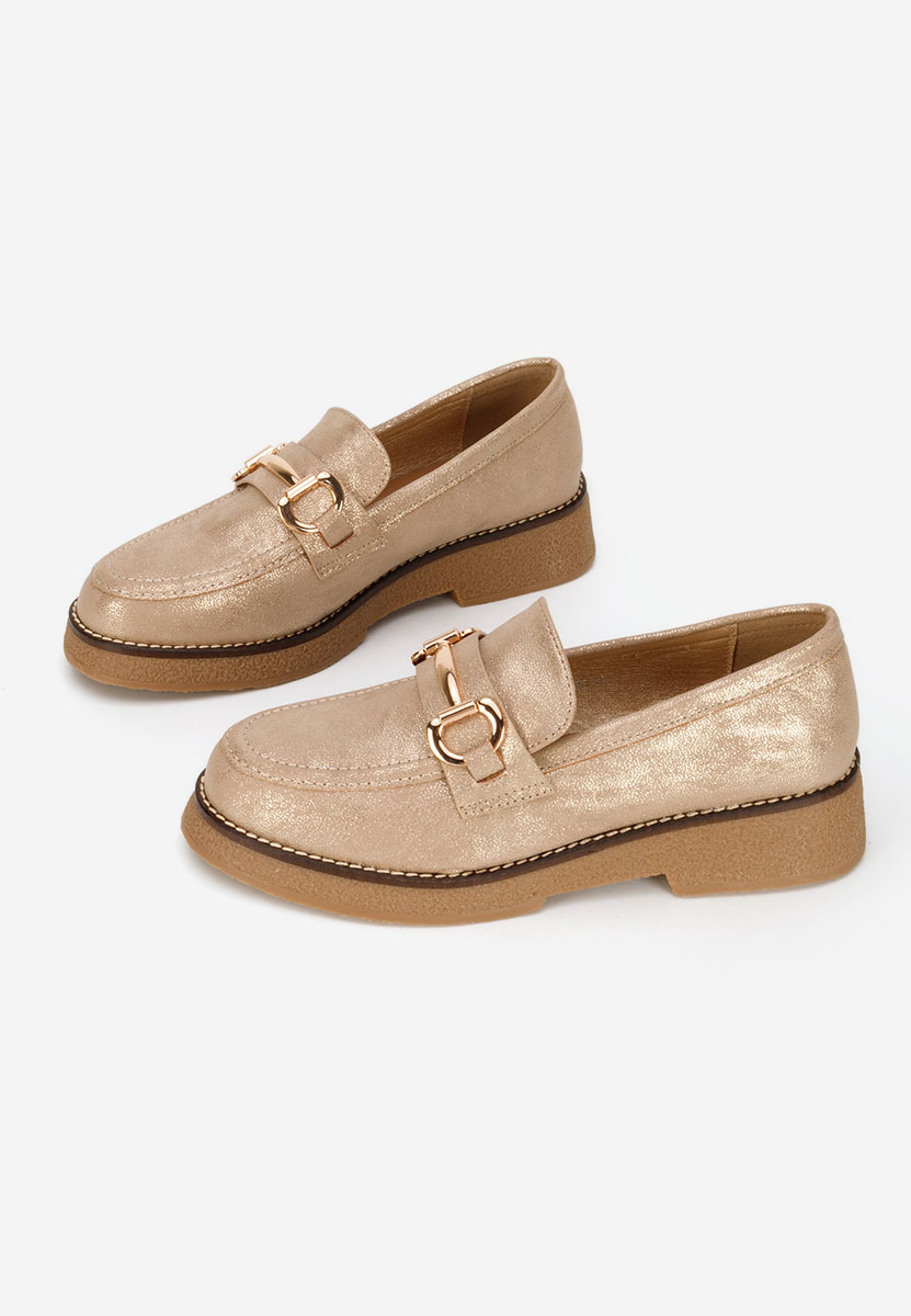 Zlaté mokasíny dámske Ylenia