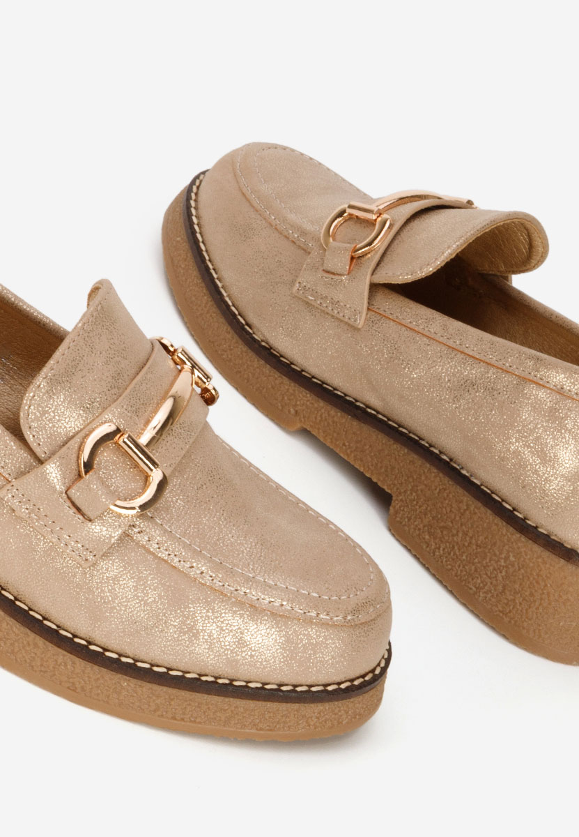 Zlaté mokasíny dámske Ylenia