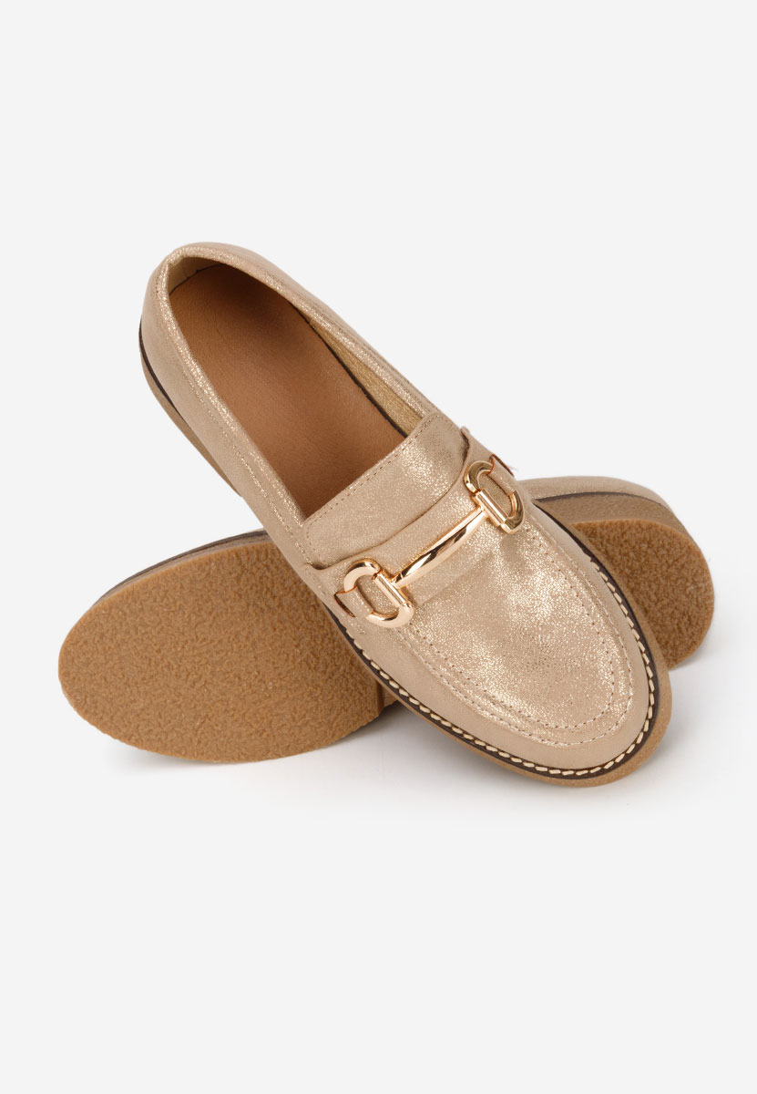 Zlaté mokasíny dámske Ylenia