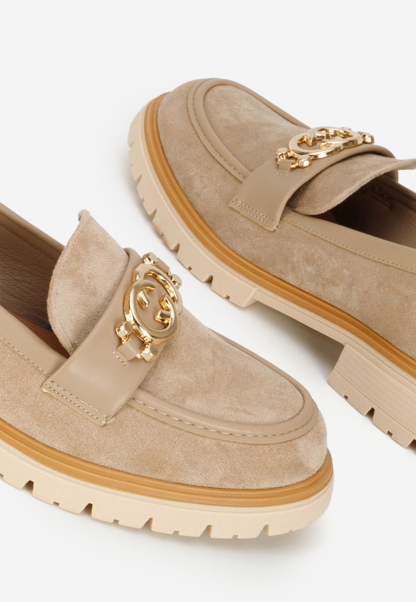 Khaki dámske mokasíny Lenisia