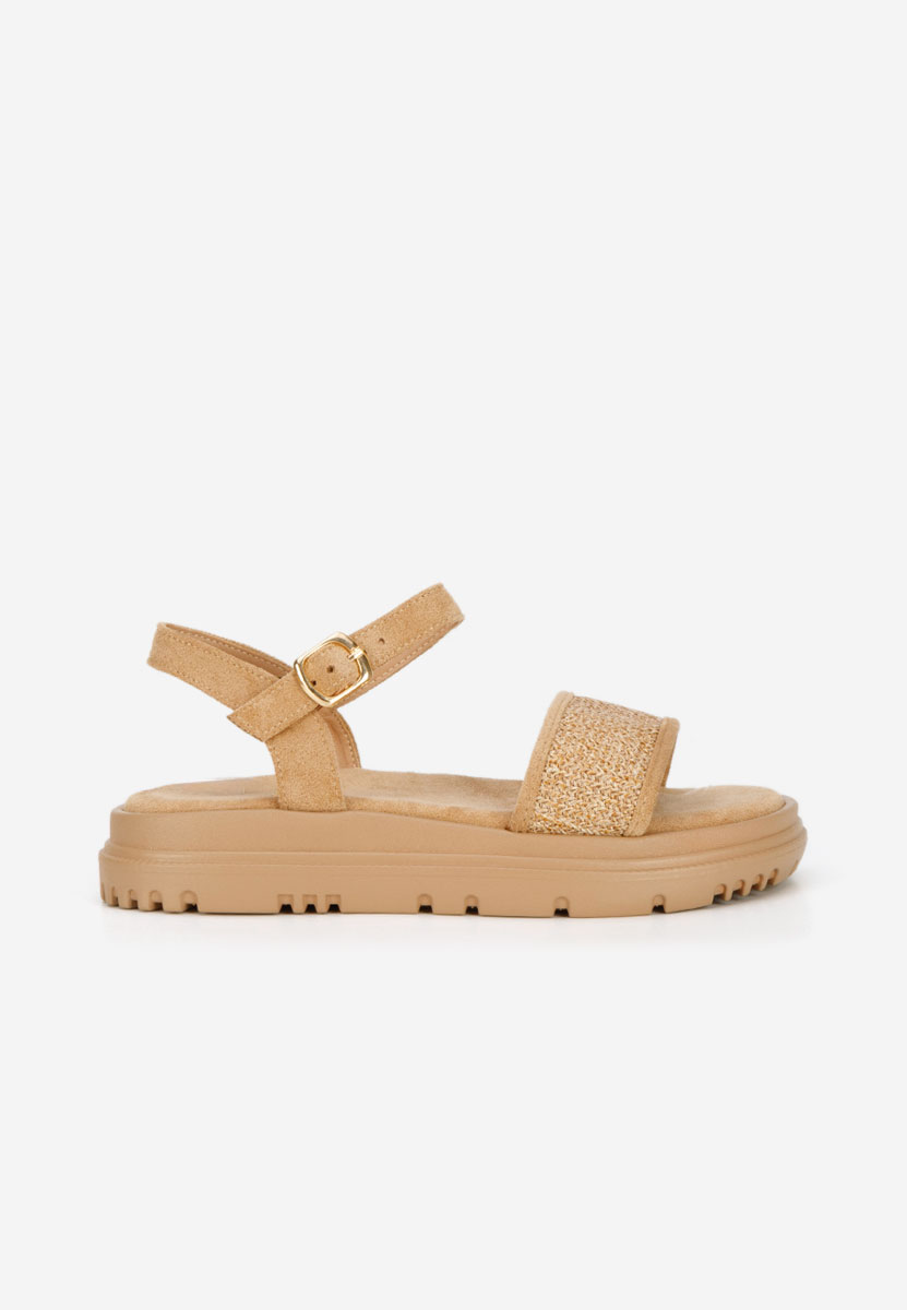 Camelové sandále na platforme Donetia