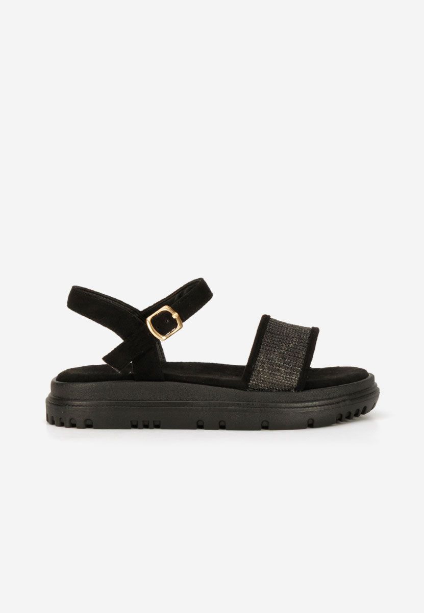 Čierne sandále na platforme Donetia