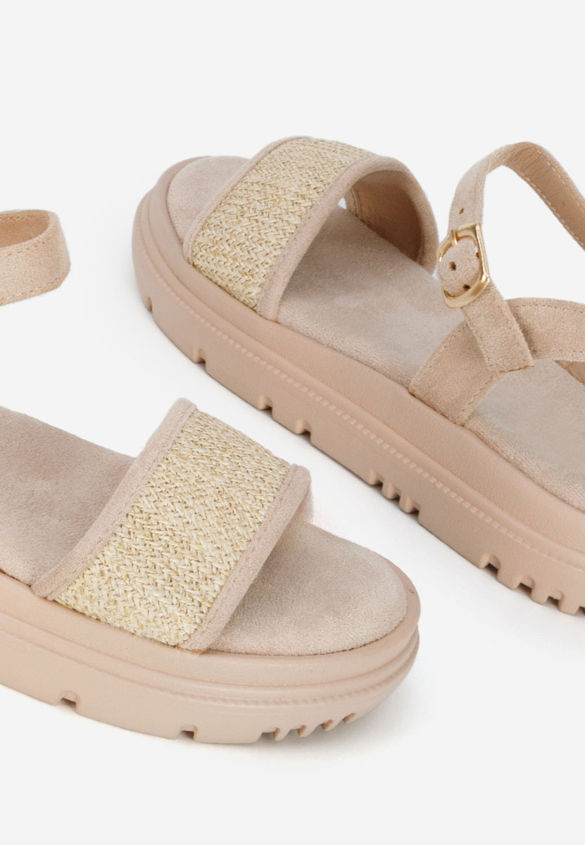 Khaki sandále na platforme Donetia