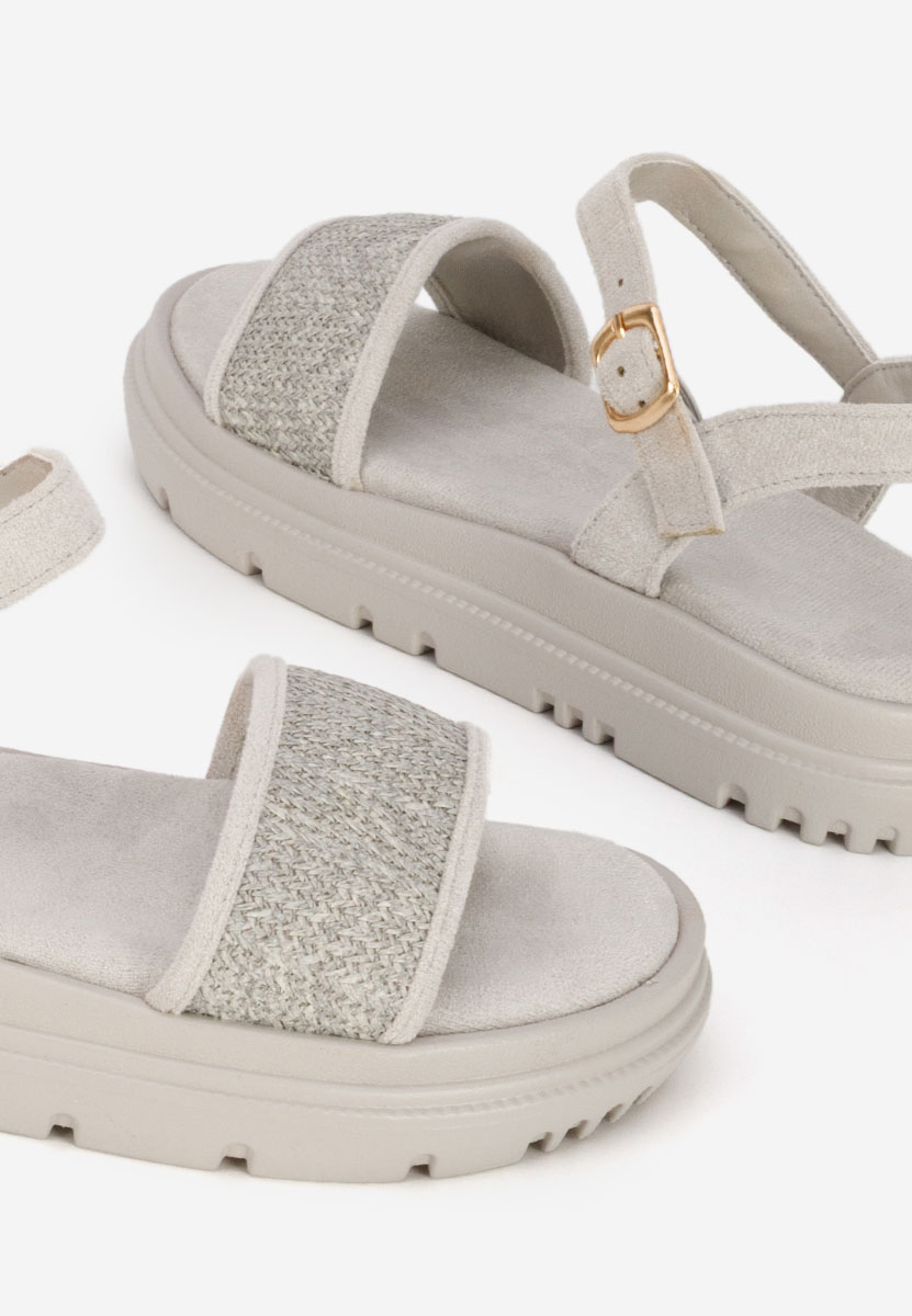 Sivé sandále na platforme Donetia